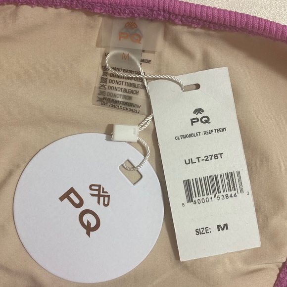 PILYQ Bikini Set; ULTRA VIOLET Midi Ring Bralette Top & Reef Teeny Bottom Size M - Picture 7 of 7